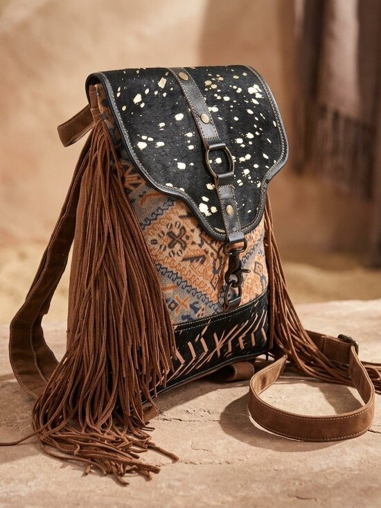 Boho Fringe Buckle Crossbody Bag